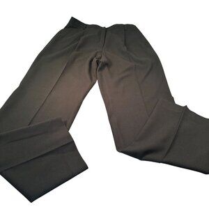 Mondi Pleated Wool Slacks Women Pants Bottoms High Rise Button Hunter Green